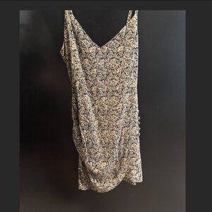 NWOT Flattering tan black pattern mini dress